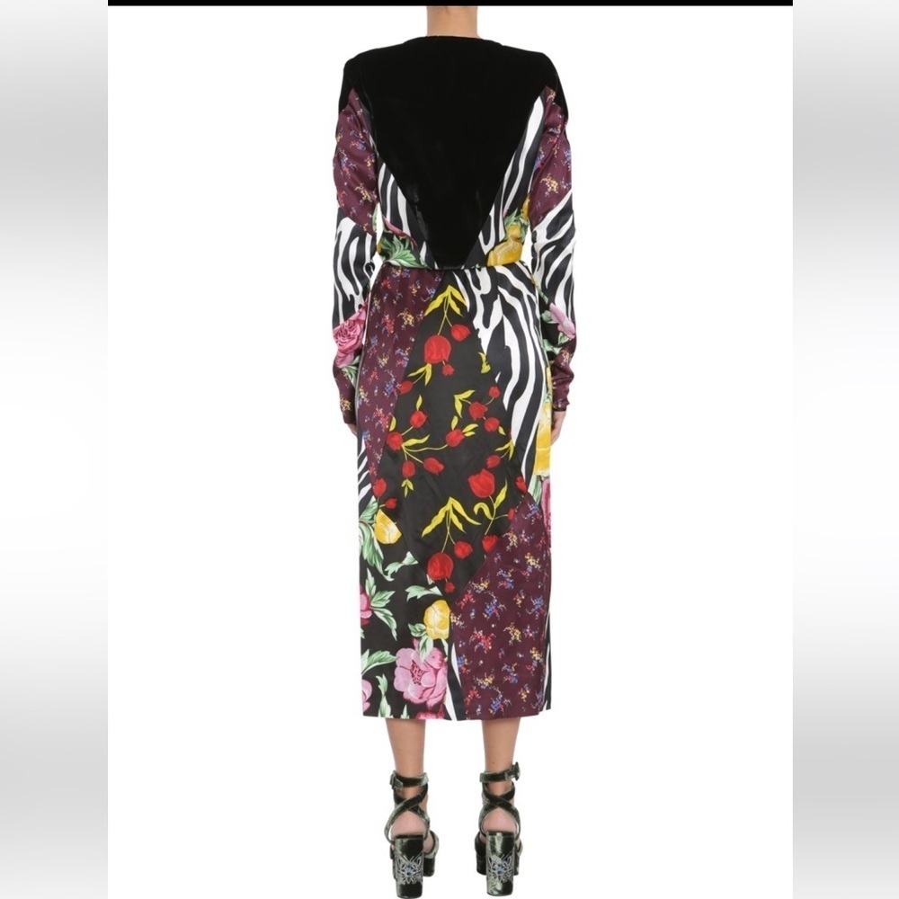 ATTICO VICTORIA floral SATIN AND VELVET DRESS - Picture 5 of 16